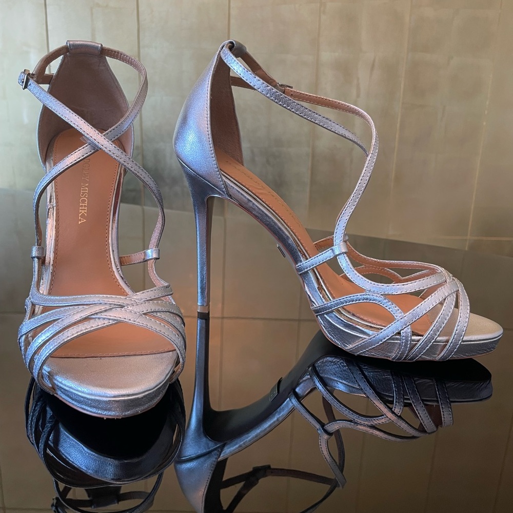 Badgley Mischka Metallic Strappy Heels